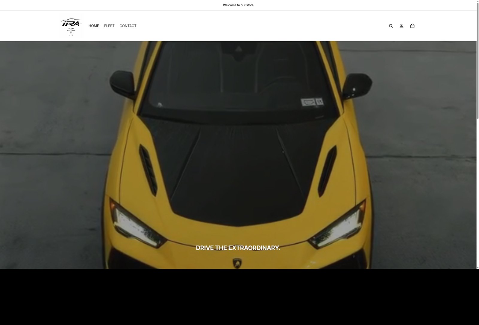 Homepage of the iRent luxury vehicle rental website designed by Paramount Digital